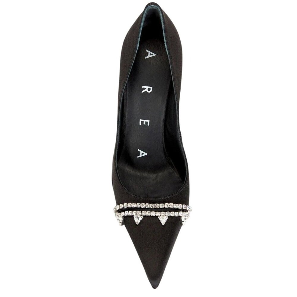 AREA Pointed Toe Pumps in Nero 40 New with Box Womens Crystal High Heels Formal